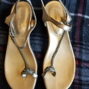 Andrew Geller (Gold leather sandles) Size: 8